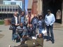 Randy Lindel with 3 of the 4 Harvard South African Fellows and the Team in front of Memorial Hall